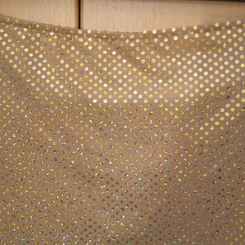 Blouse used, beige and gold with chain neck detail