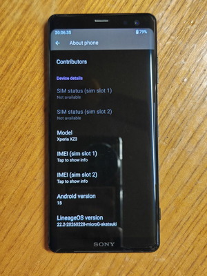 Sony Xperia XZ3 4G 64GB smartphone used, dual SIM, Android 15