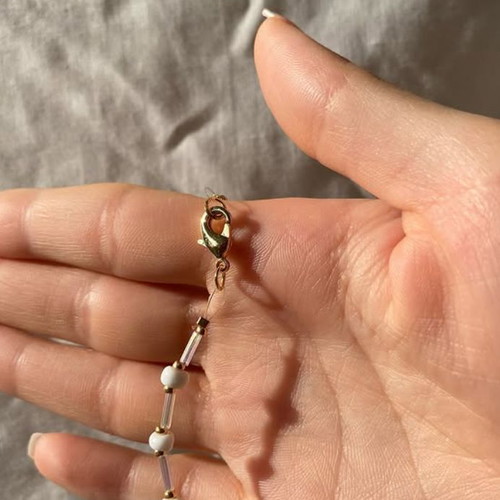 Boho anklet with 24K gold-plated mandala charm made to order