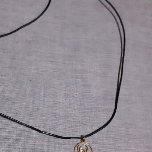 Madonna necklace handmade gold with genuine leather strap new