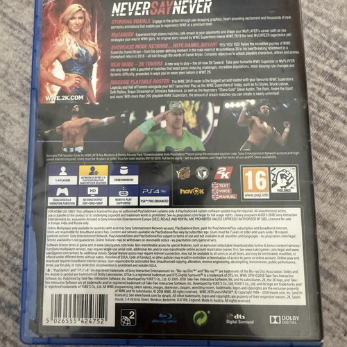 WWE 2K19 PS4 game in moderate condition