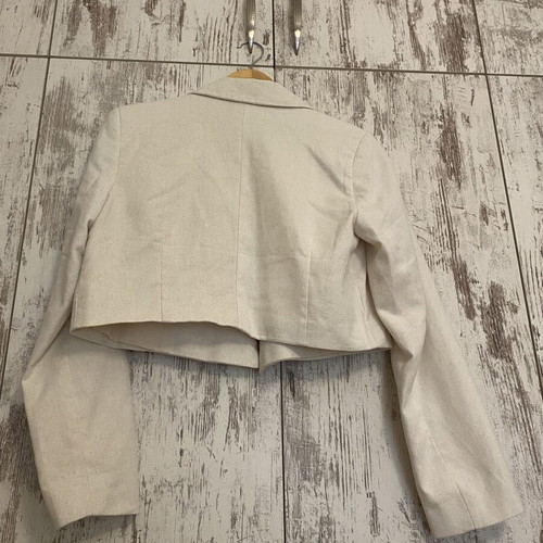 Sinsay Cropped Linen Blazer Beige, size S