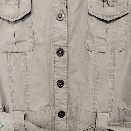 3GUYS Safari Military Utility Mini Dress, beige and green, size S/M