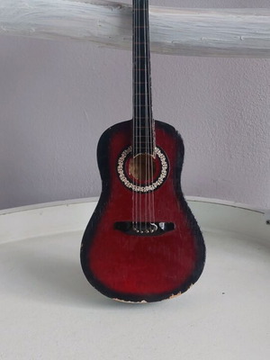 Διακοσμητική Μινιατούρα Κλασικής Κιθάρας Μεταχειρισμένη, Vintage Στυλ Red Sunburst