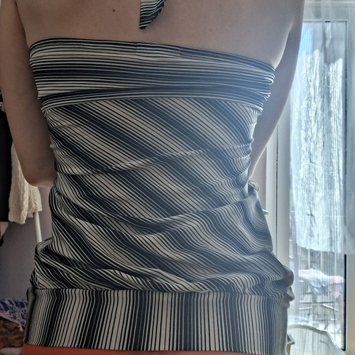 Bershka top black and white stripes S/M