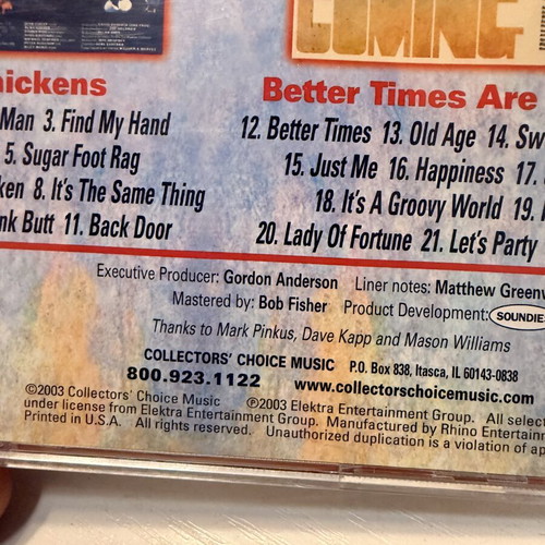 Rhinoceros Satin Chickens / Better Times Are Coming CD like new, rock