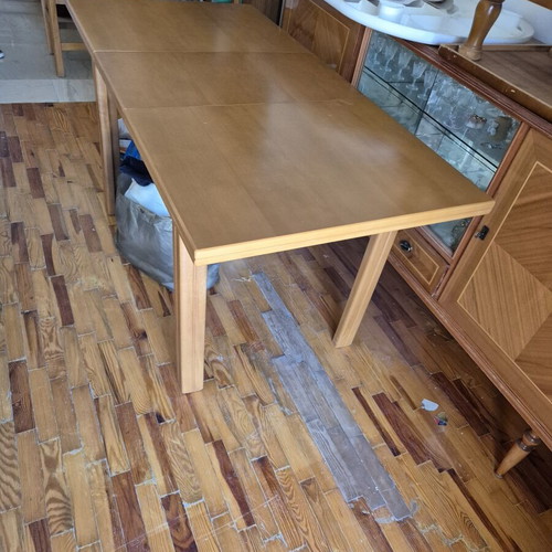 Wooden kitchen table with extension like new