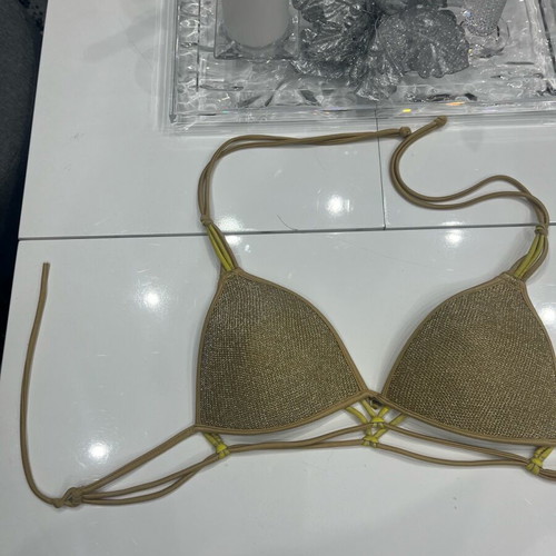 Women's swimsuit used, gold, triangle with push up, size L
