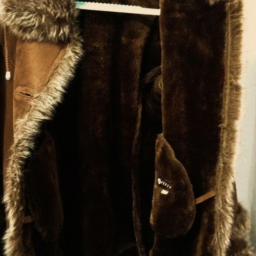 Feifa Mouton Style Women's Coat like new, brown, boho style