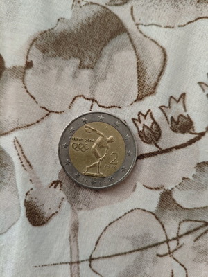 2 Euro Coin Athens 2004 Olympic Games used, collectible
