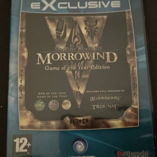 Elder Scrolls Morrowind PC game used with 2 extension CDs