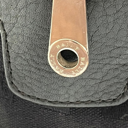 Bally Vintage Monogram Jacquard Bowling Bag used, black leather details