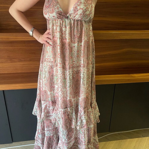 Iraida maxi dress like new, boho style with open back