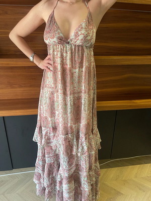 Iraida maxi dress like new, boho style with open back