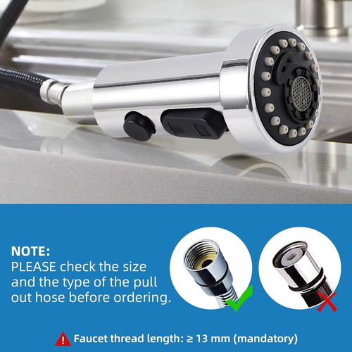 Universal 3-in-1 Kitchen Faucet Aerator with Rotating Shower Head