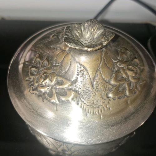 Vintage fondue pot used