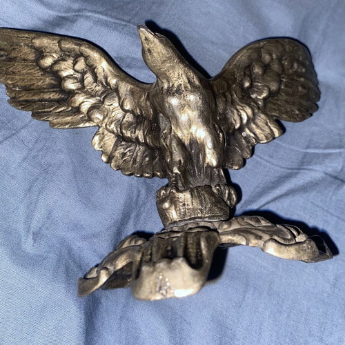 Vintage bronze decorative eagle statue, solid metal 500g