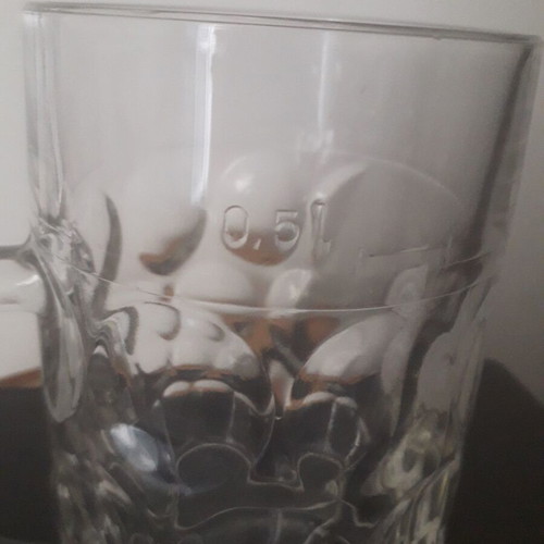 Amstel 0.5 Beer Glass used, oval relief, rare series
