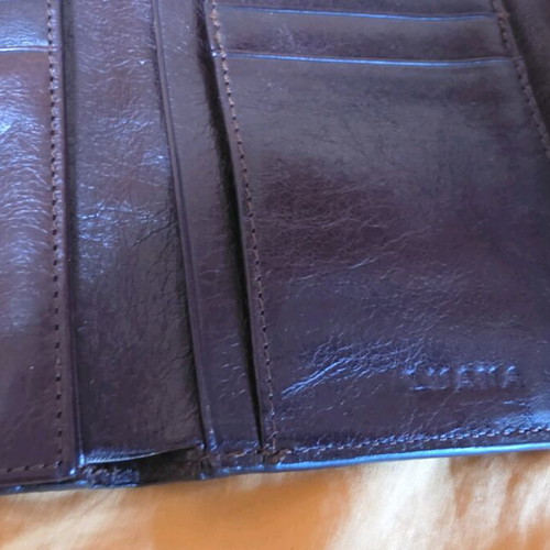 Luana Italy vintage leather wallet new, brown