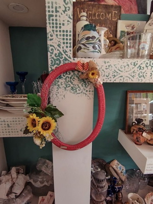 Decorative wall frame with flowers crackle effect like new
