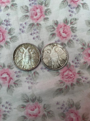 2 silver 30 drachma coins, collectible