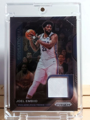 Panini Prizm Joel Embiid NBA Card with Game-Worn Jersey Piece New