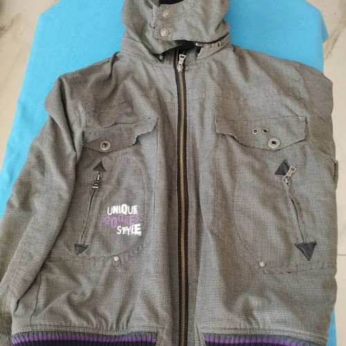 Unique Style kids winter jacket like new, gray charcoal, size 158-166