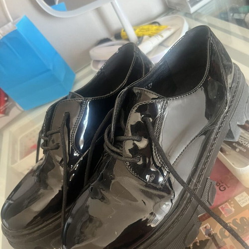 Loafers patent leather like new, size 37, black