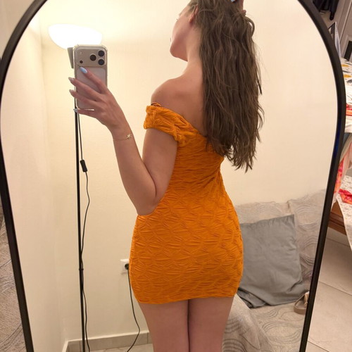 Mini dress Zara medium orange like new