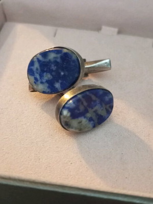 Silver 925 cufflinks with Lapis stone like new