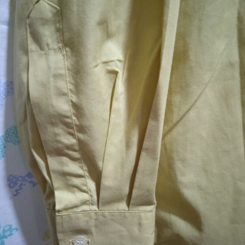 Cotton men's shirt long sleeve size L like new mocha mustard color