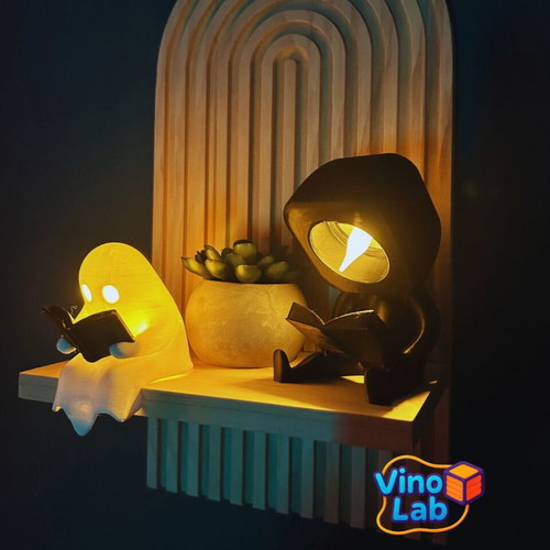 3D Printed Ghost & Reader Lamps set of 2 new decorative lights