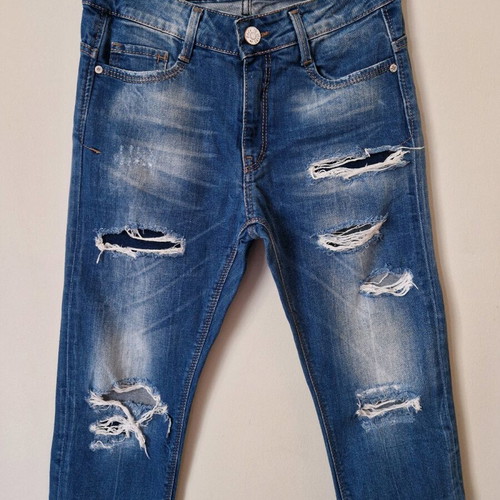Back2Jeans ripped blue jeans, Medium