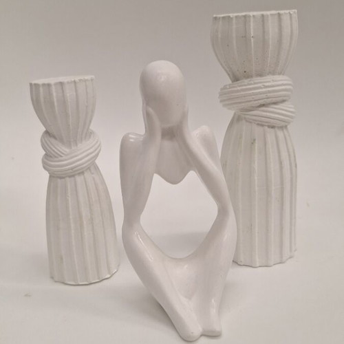 Handmade modern decorative set with porcelain