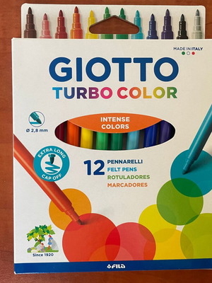 Giotto Turbo Color Fine Tip Markers 2.8mm Set of 12 New