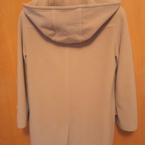 Women's cashmere coat used, camel color with hood, size M