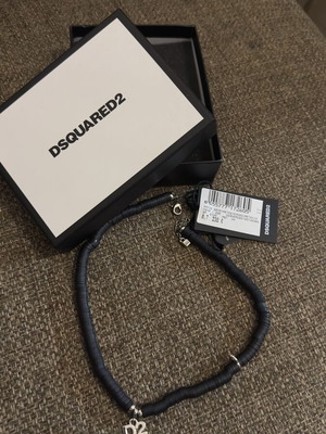 Dsquared2 necklace new with tag, black and silver