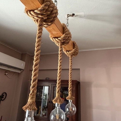 Ceiling lights like new with solid wood and adjustable chain
