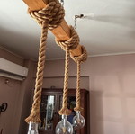 Ceiling lights like new with solid wood and adjustable chain
