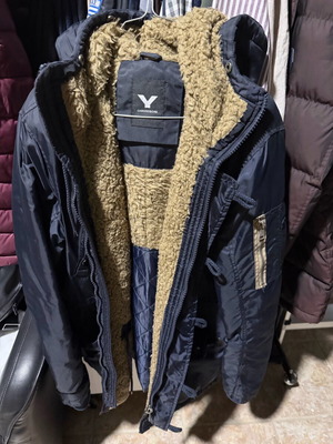 Parka jacket used with inner lining blue navy size XL
