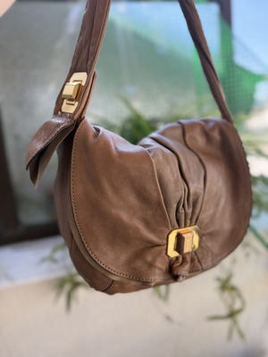 Juicy Couture vintage Y2K soft leather shoulder bag used brown