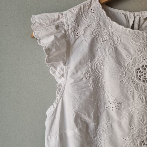 Mango dress with embroidery like new, white, size XS