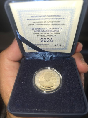 Αναμνηστικό κέρμα 2 ευρώ Proof 2024, 150 χρόνια από τη γέννηση της Πηνελόπης Δέλτα, Ελλάδα