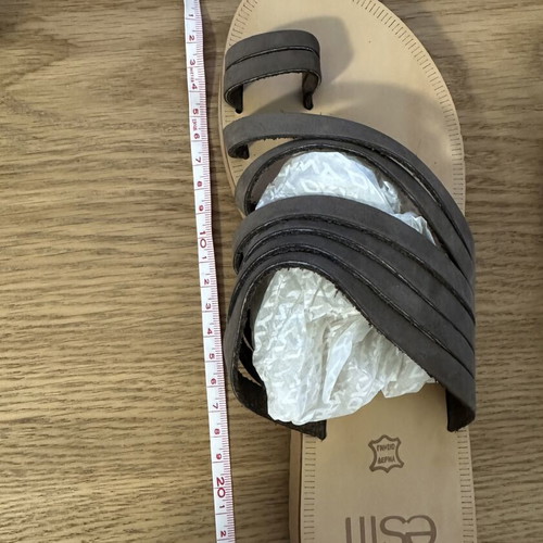 Khaki sandals like new, size 39, strappy style