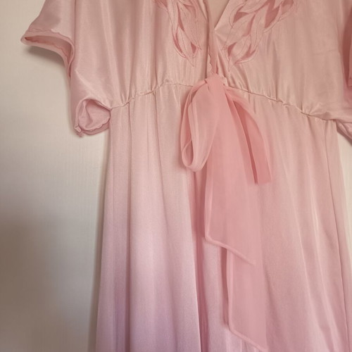 Satin nightdress and maxi robe set, pink, size 46, like new