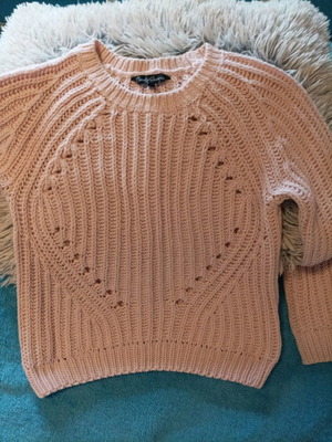 Πουλόβερ πλεκτό baby pink μεταχειρισμένο, μέγεθος 152 cm για 12 ετών