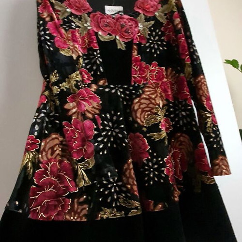Velvet dress-tunic new, multicolor, size L