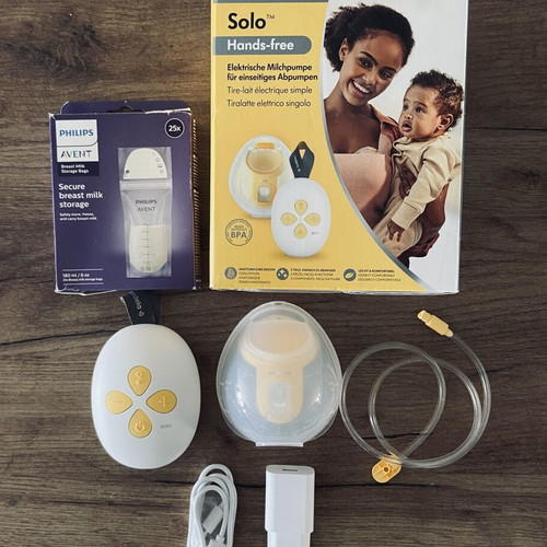 Medela Solo Hands-free electric breast pump and Philips Avent 3-in-1 sterilizer set