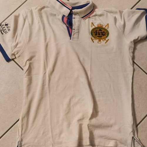 Polo Club shirt used, white and green, XS-S