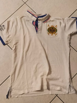 Polo Club shirt used, white and green, XS-S